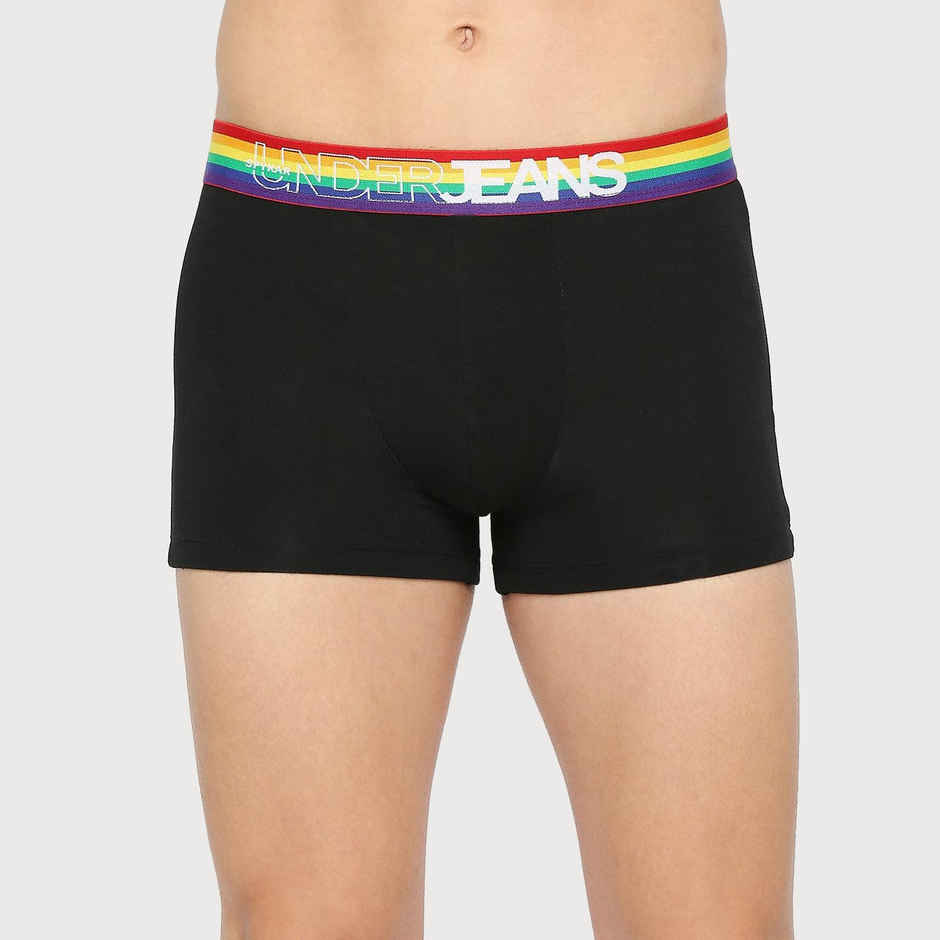 Underjeans by Spykar Men's Black Multi Pack of 1 Trunk | S