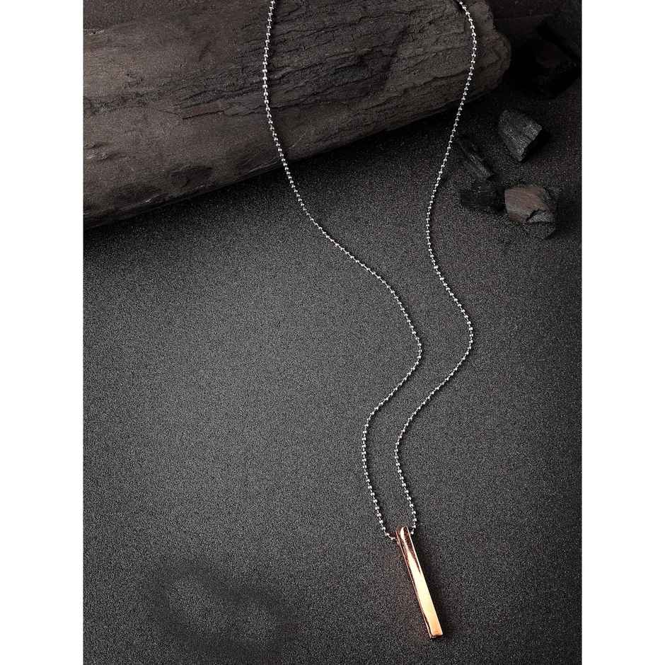 NVR Men's Copper Plated Geomatric Pendent With Chain | NVR2373