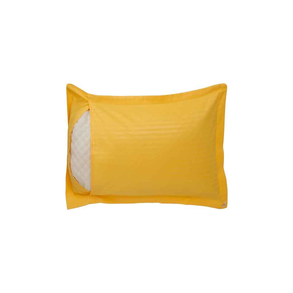 Hosta Homes 280 TC Striped Pattern Yellow Pillow Covers Pack of 2