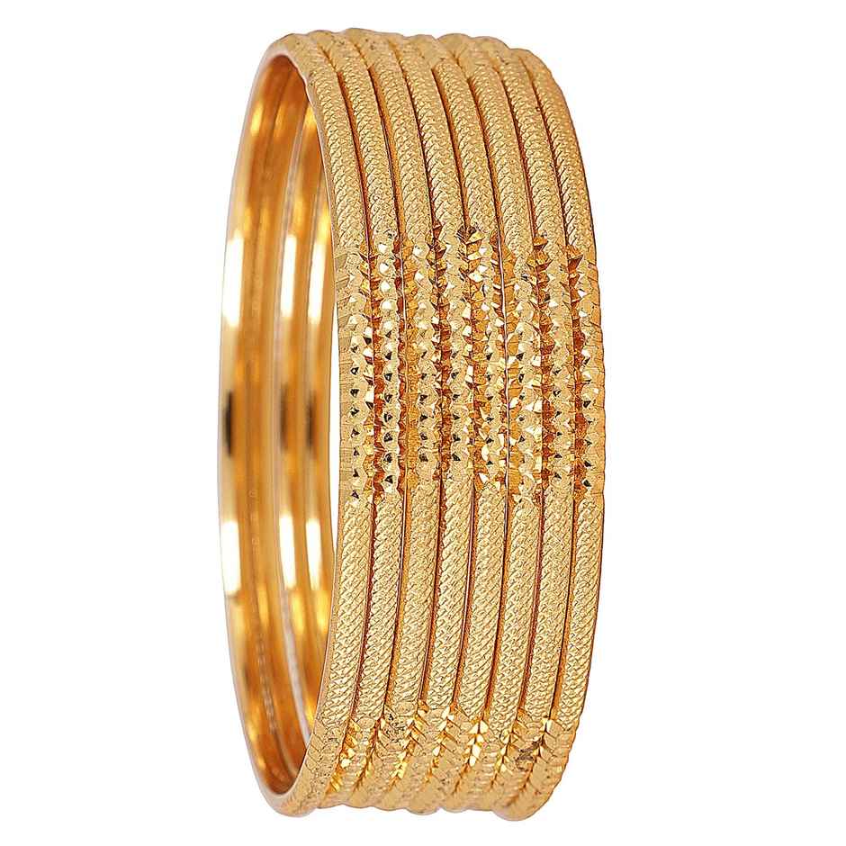 Shining Diva Fashion Set of 8 Traditional Design One Gram Gold Plated Bangle for Women | 11712b-2.8