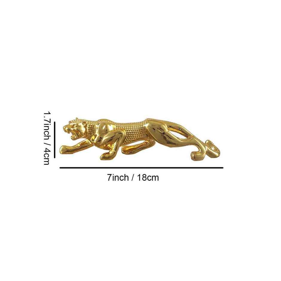 TIED RIBBONS Leopard Sculpture Showpiece | Golden - 7 in x 1.7 in