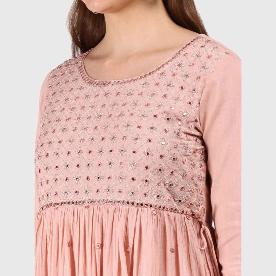 Ishin Women's Peach Dress - L | INWDRS24037