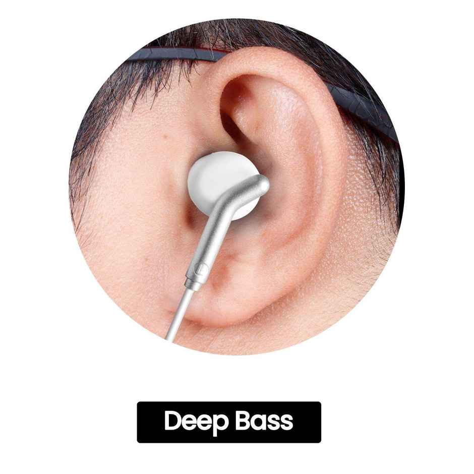 Zebronics Bro Wired Earphones with Mic, 3.5mm Audio Jack, 10mm Drivers, Phone/Tablet(White)