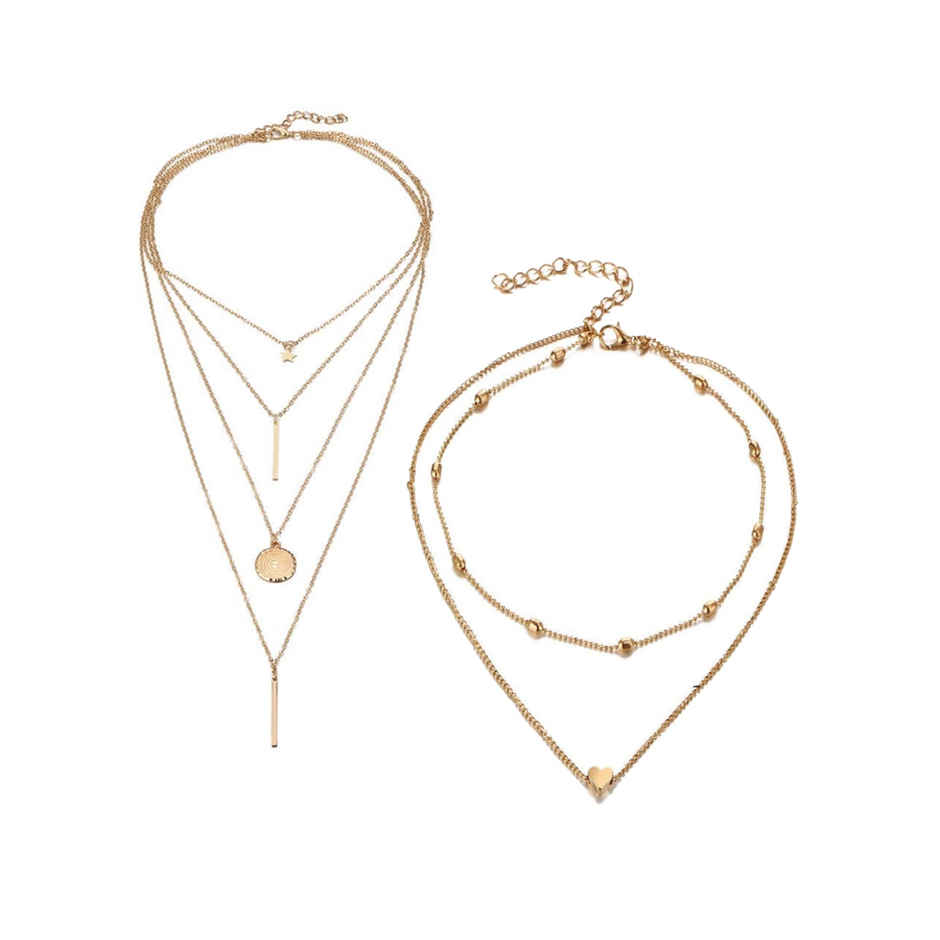 Youbella Jewellery Stylish Combo Of Two Necklace Chains For Women And Girls(Ybnk - 5944)