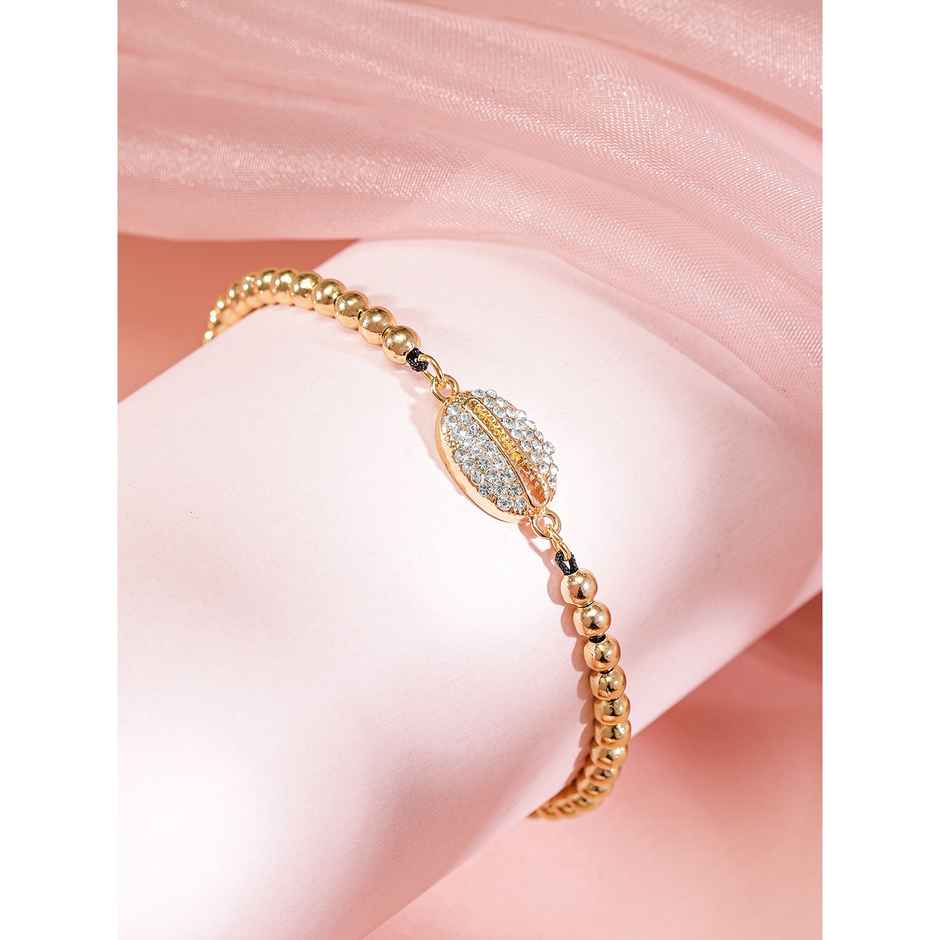 Rubans Women 2 Brass Handcrafted Gold-Plated Charm Bracelet