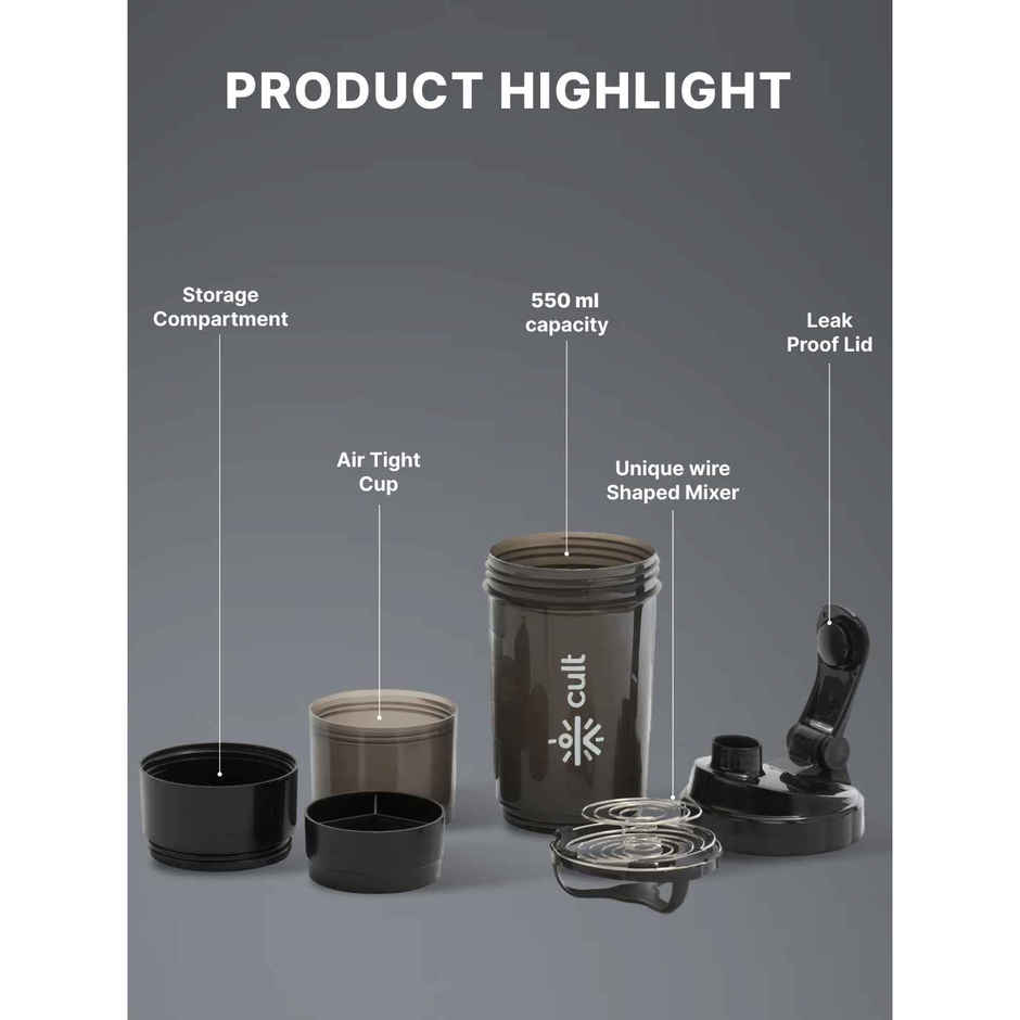 Cult Gym Shaker Bottle 550 ml Black