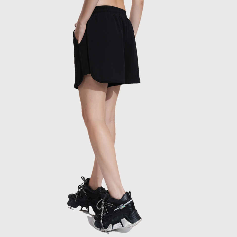 Tokyo Talkies Women's Solid Mini Shorts | Black | 30