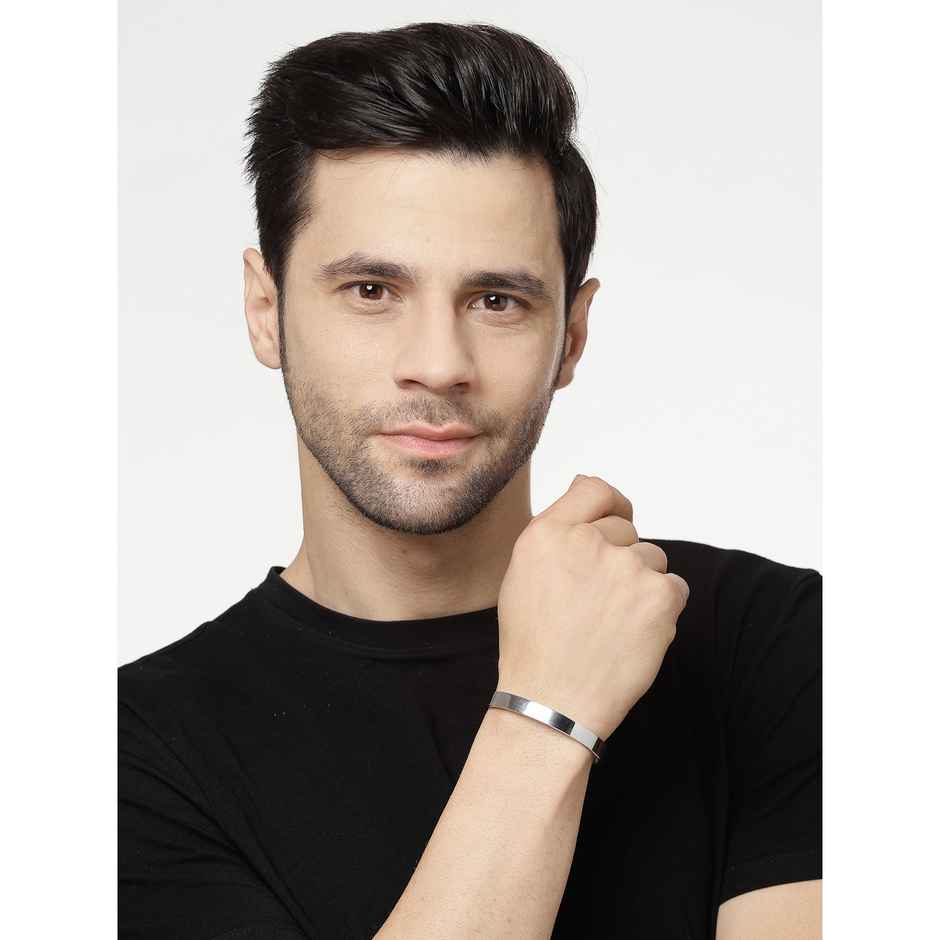 NVR Men's Silver Stainless Steel Cuff Bracelet | NVR2368