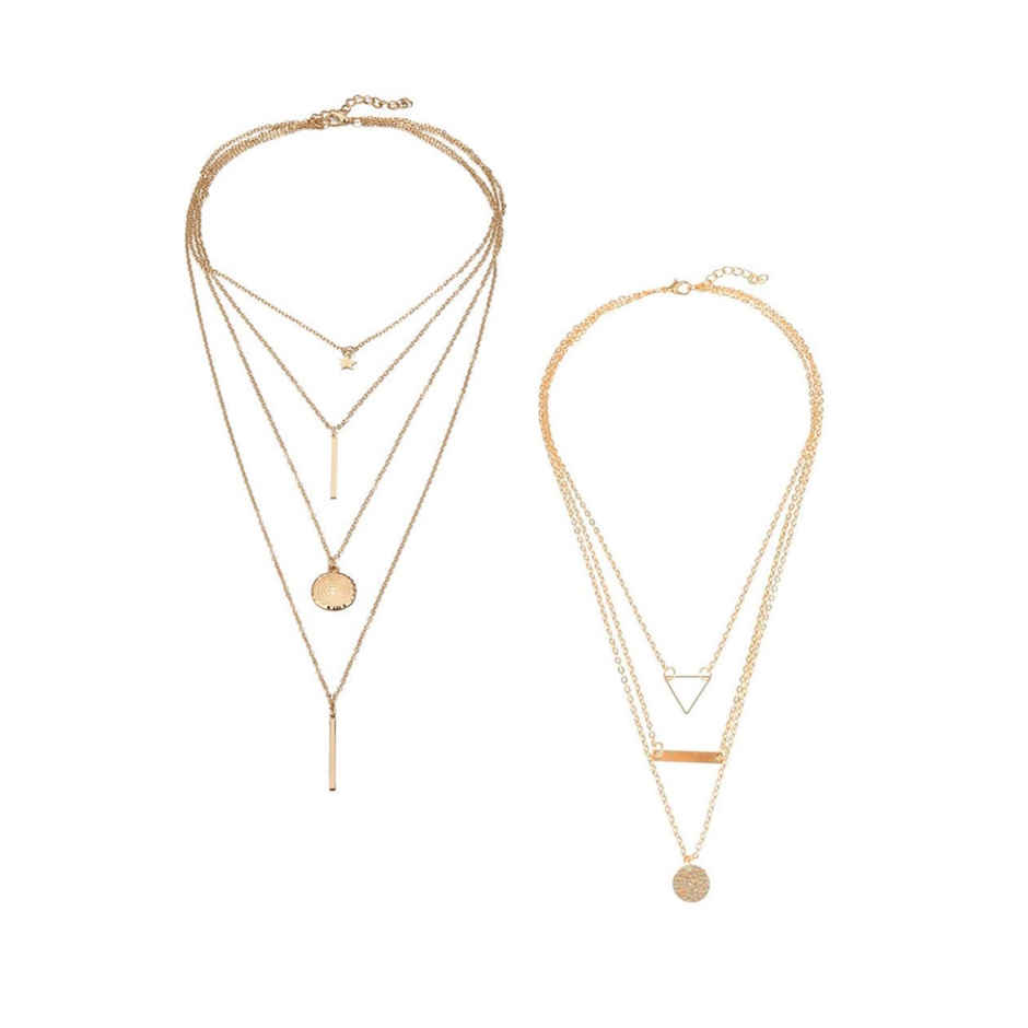 Youbella Jewellery Stylish Combo Of Two Necklace Chains For Women And Girls(Ybnk - 5941)