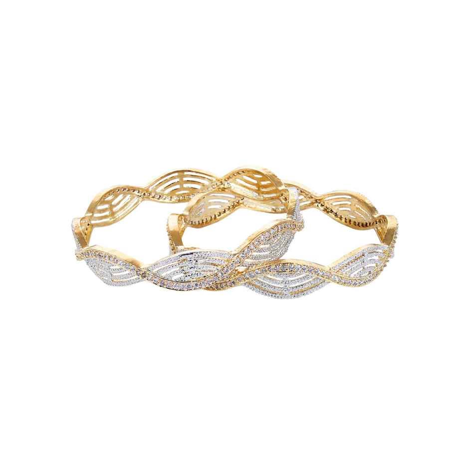 Youbella Traditional Jewellery Gold Plated And Ad Bangle Set For Women (Golden)(Ybbn - 9010B - 2.4)