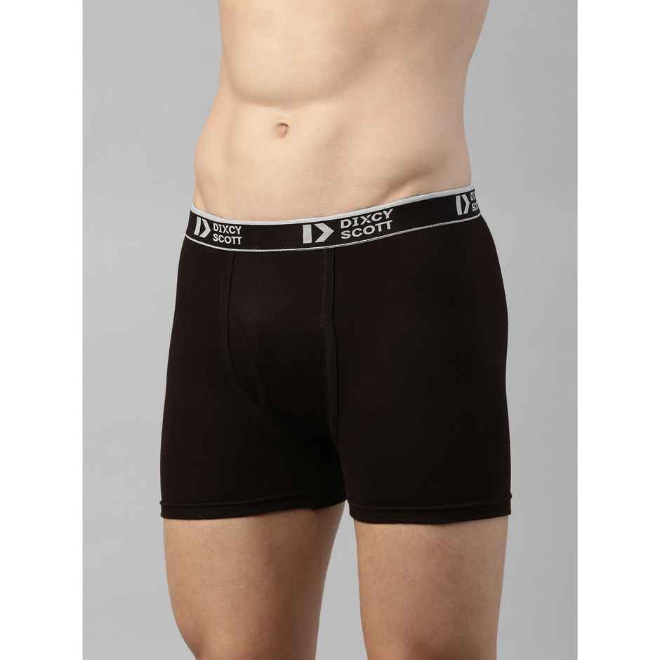 Dixcy Scott Men's 100% Combed Cotton Outer Elastic Waitband Long Trunk | Multicolour - XL