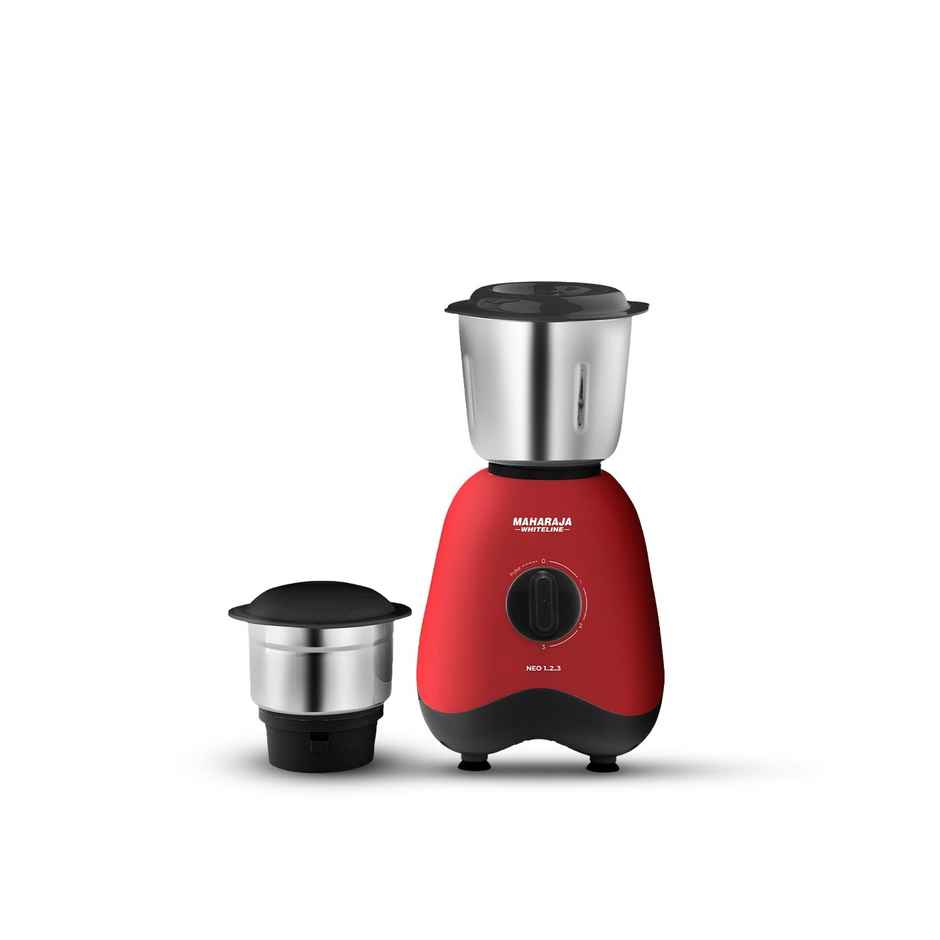 Maharaja Whiteline Neo 1..2..3 Mixer Grinder | 500 W | 2 Jars - Black & Red