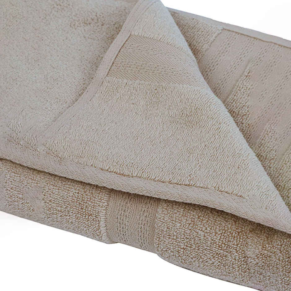 Bianca Ultra Soft Zero Twist Pure Cotton Hand Towel Aerocore Tech Solid| 550 GSM | Wheat | Pack of 2