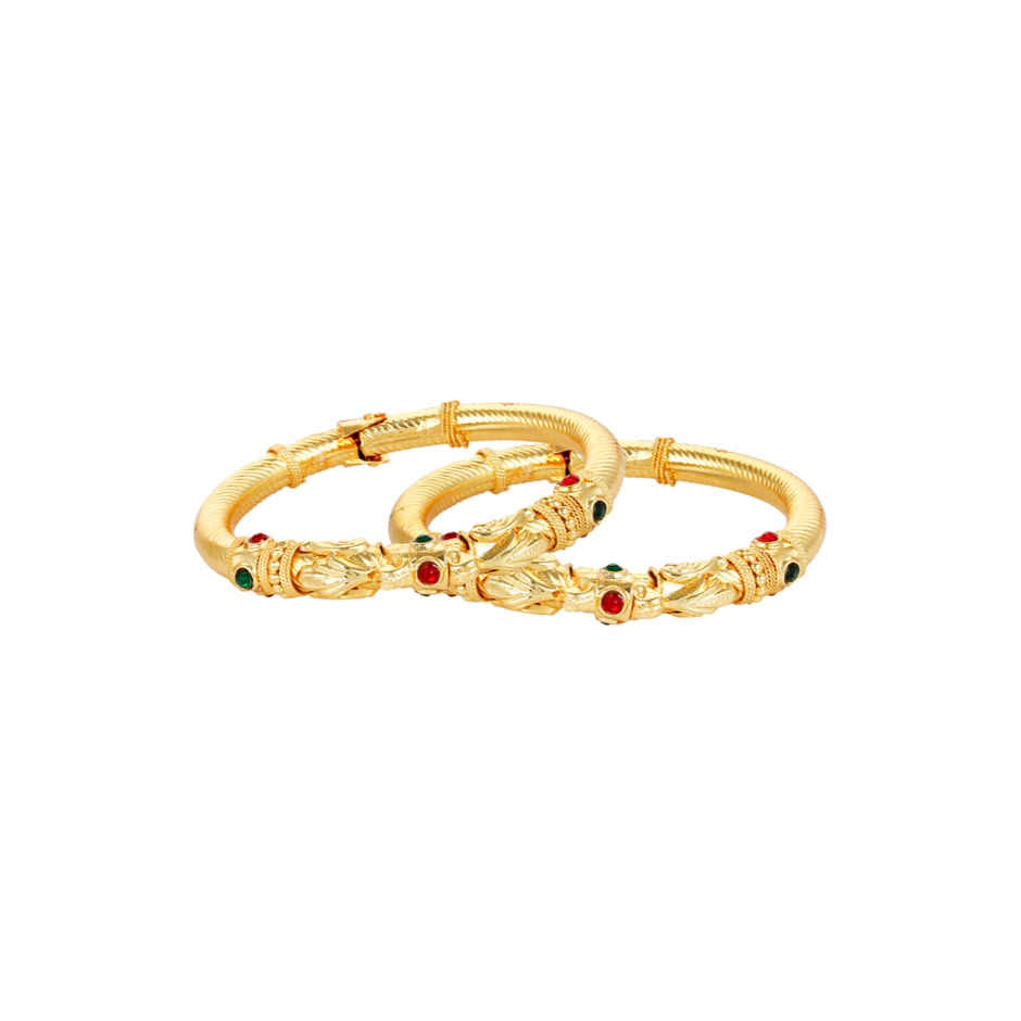 Youbella Stylish Traditional Jewellery Gold Plated Bangle Set For Women (Golden)(6M-Ykqf-Zaez)