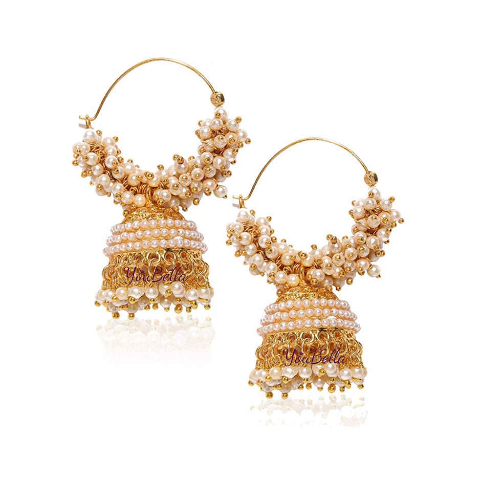 YouBella Gold Plated Pearl Jhumka/Jhumki for Women Traditional Earrings for Girls (YBEAR - 31070)