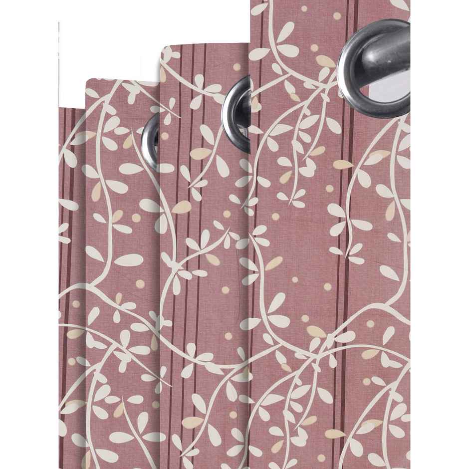 BAY6 Polyester Long Door Curtains - Set of 2 - (8x4 ft) - Brown