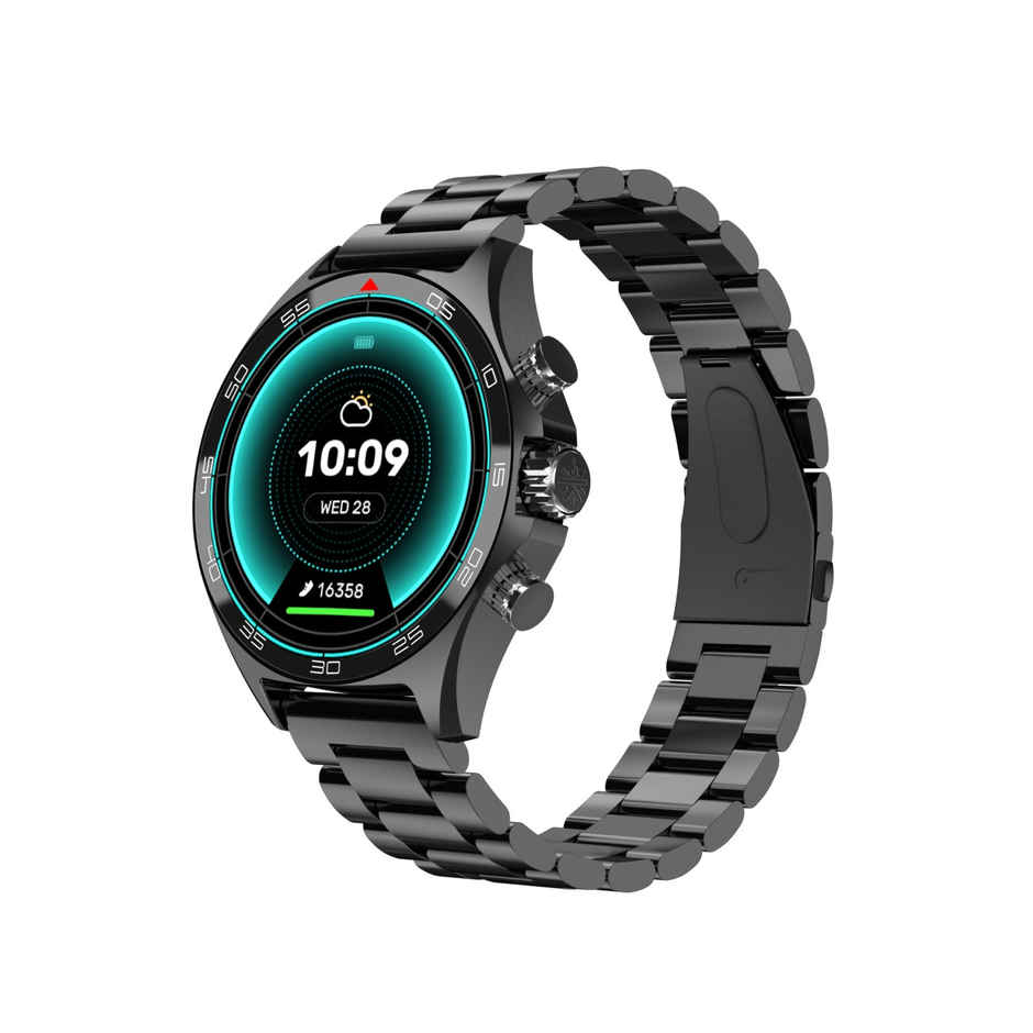 Cult Active TR 1.52"Display, Stainless Steel Build, Wireless Charging, BT Calling Smartwatch (Black)