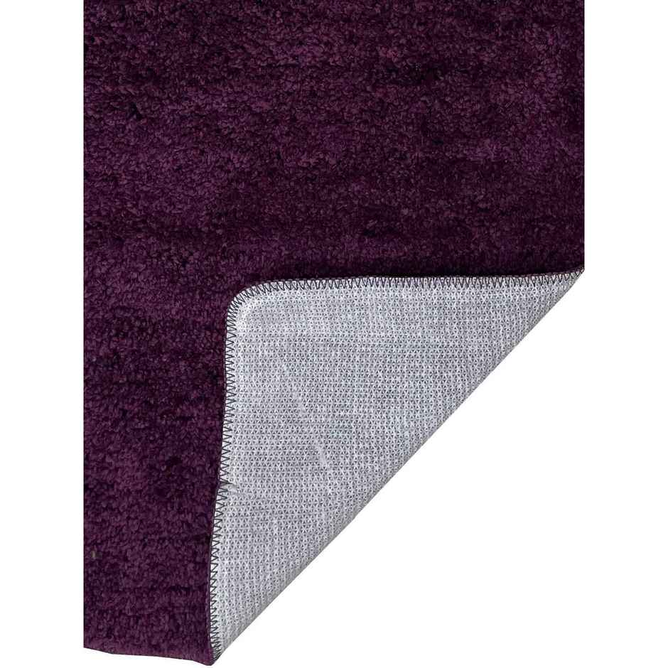 Bianca Soft Cotton Anti Slip Bath Mat | 41 x 61 cm | Benz Solid | Plum