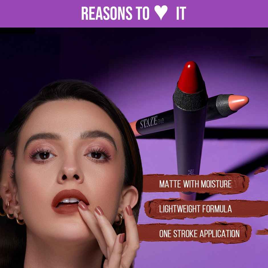 Staze Non-Drying & Smudgeproof Matte Lip Crayon |04 Coffee Talk