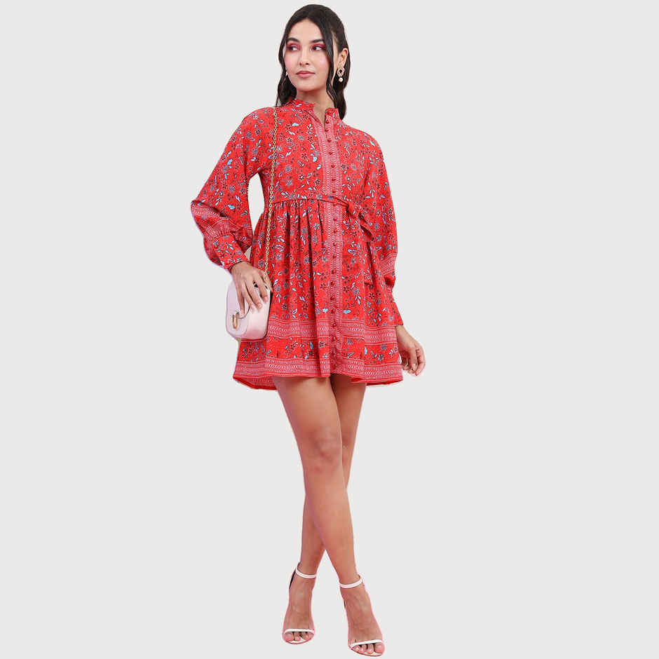 Tokyo Talkies Women's Fit And Flared Dress | Red - S