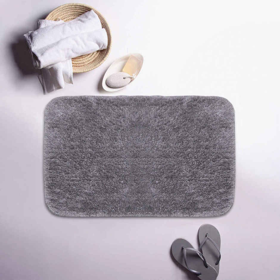BIANCA Thick Ultra Soft Anti Slip Bath Mat | Aerocore Tech | 1 Pc Medium Plush | Solid Grey