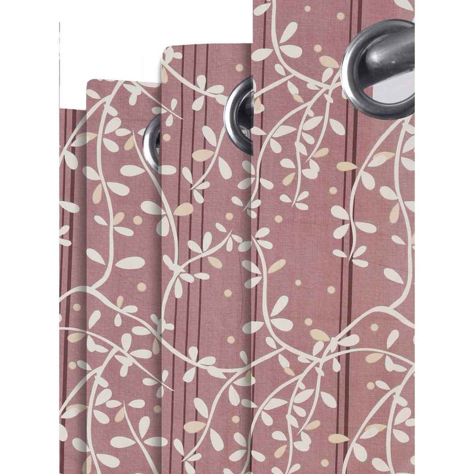 BAY6 Polyester Window Curtains - Set of 2 - (5x4 ft) - Brown