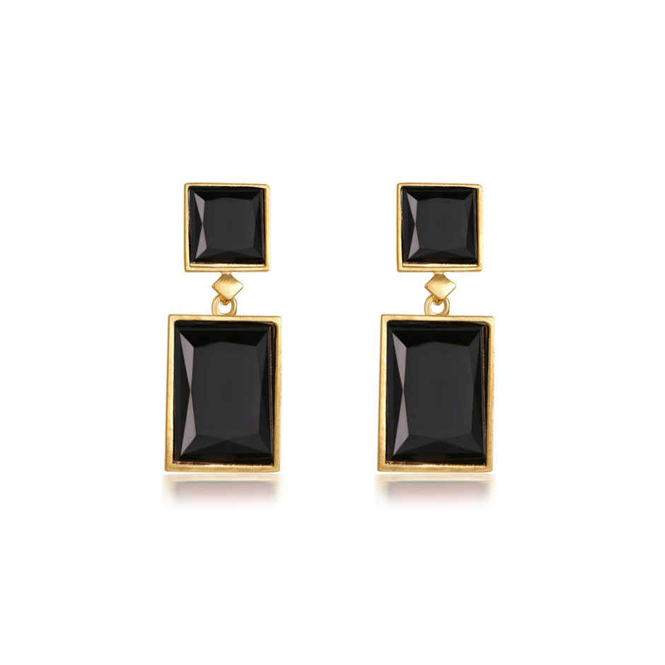 Youbella Jewellery Girls And Women'S Gold Plated Crystal Handmade Earrings (Black)(Ybear - 32842)