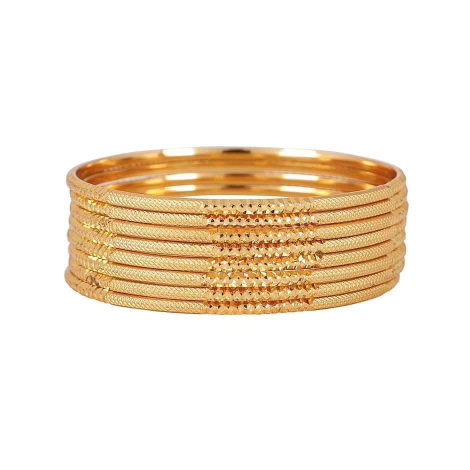 Shining Diva Fashion Set of 8 Traditional Design One Gram Gold Plated Bangle for Women | 11712b-2.8