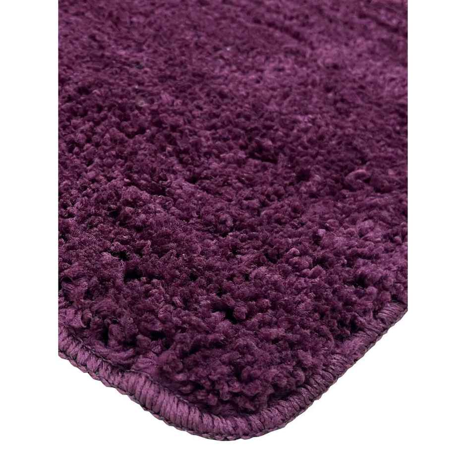 Bianca Soft Cotton Anti Slip Bath Mat | 41 x 61 cm | Benz Solid | Plum