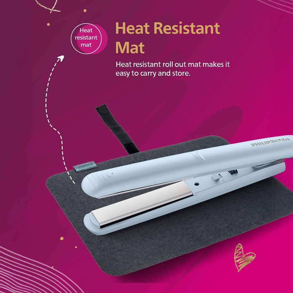 Philips Bhs264/00 Silkprotect On The Go Hair Straightener With Kerashine - Light Blue