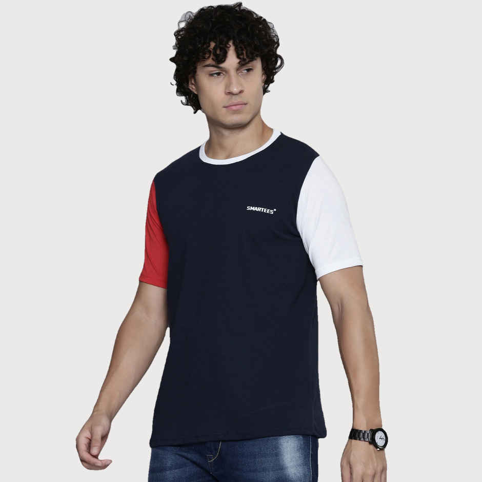 Smartees Men's Printed T-shirt | Navy Blue - L