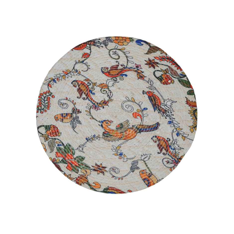 Hosta Homes Pure Cotton Multicolor Sparrows Digitally Printed Table Place Mats | Pack of 2