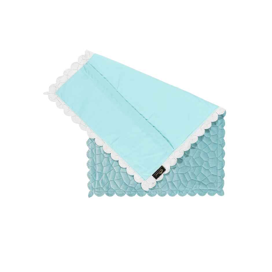 Hosta Homes Velvet Fabric Laser Cut Crystal Aqua Pillow Cover Pack of 2