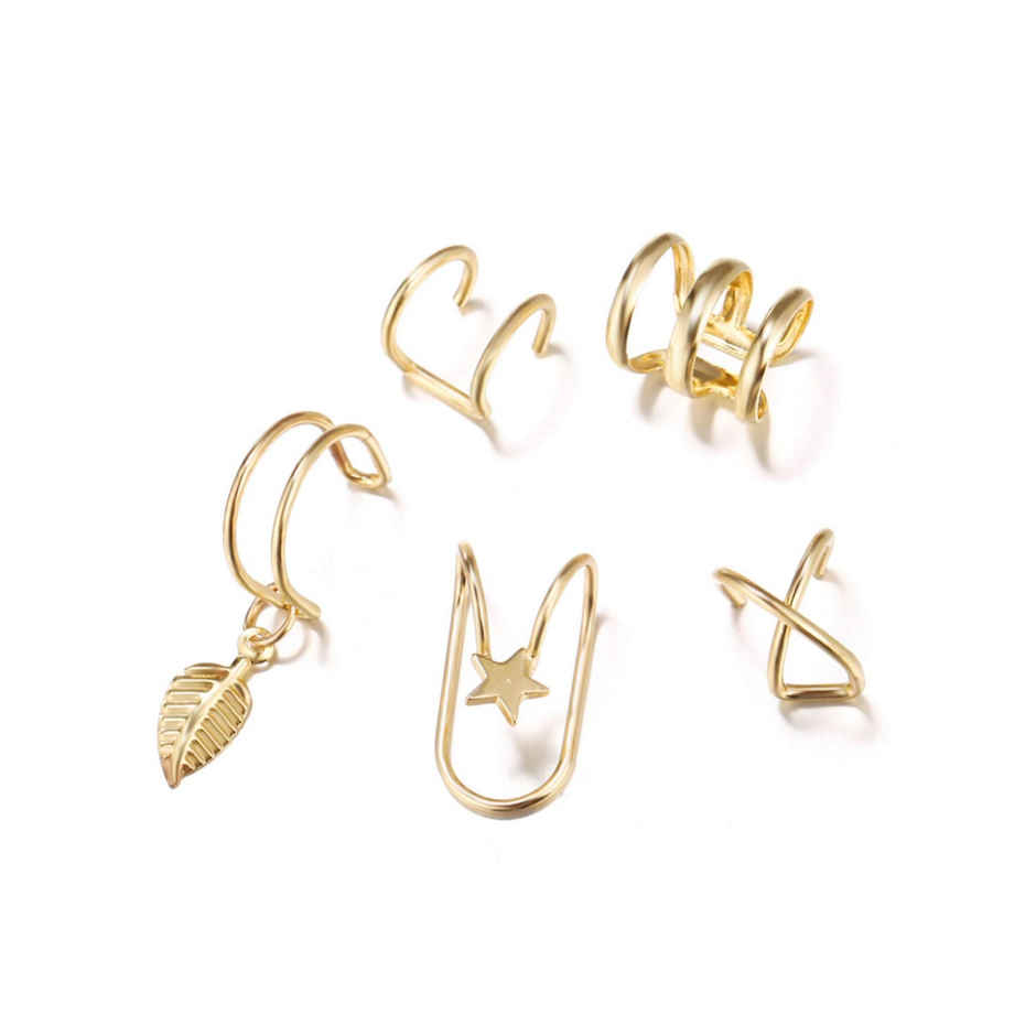 YouBella Jewellery U Shape Non Piercing Earrings Combo For Women And Girls (YBEAR - 32870)