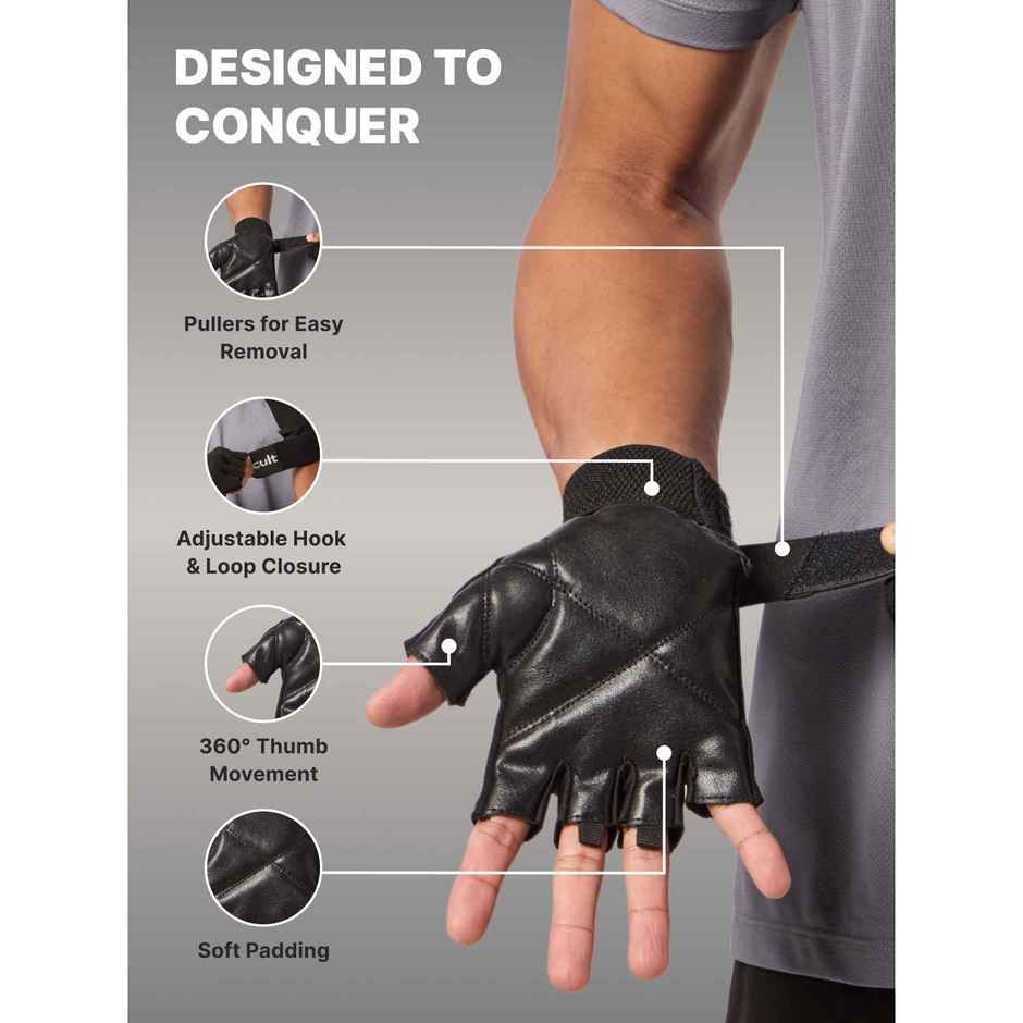 Cult Gym Gloves Small All Black