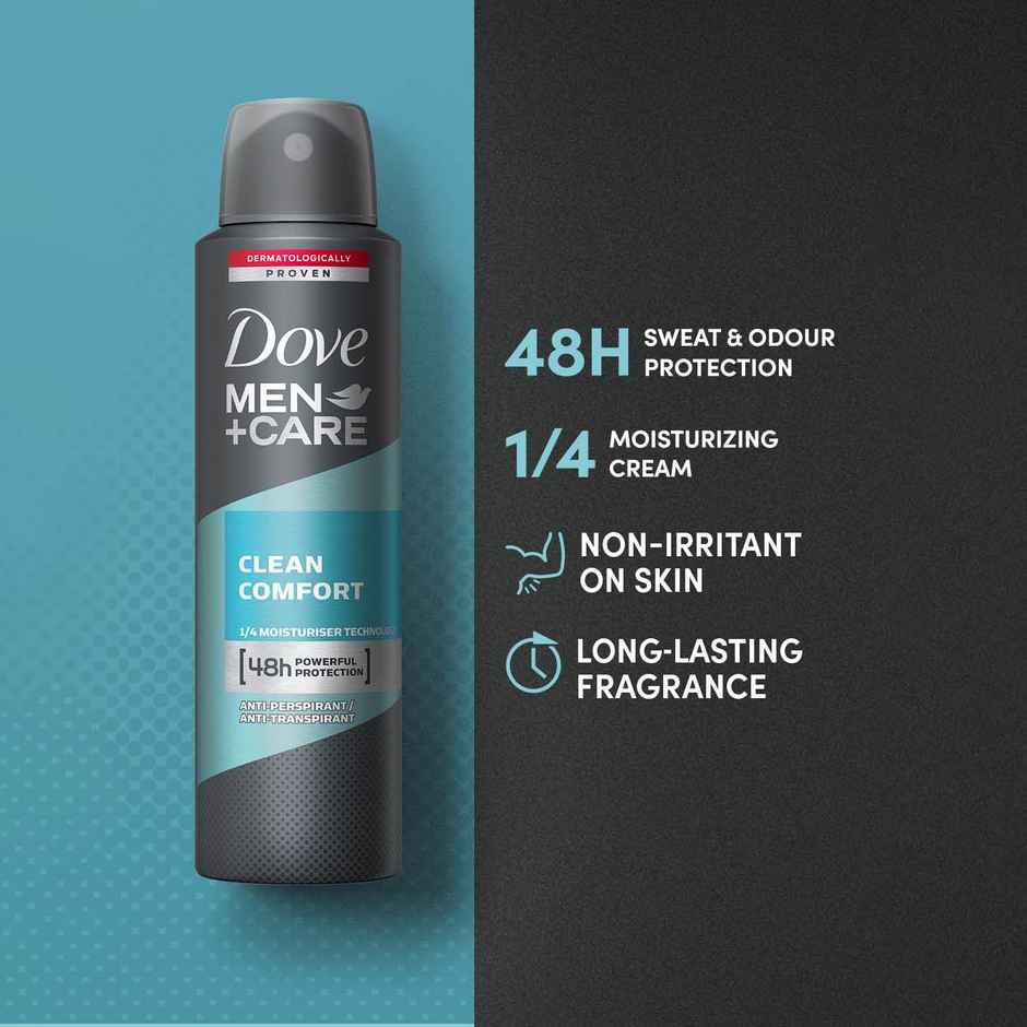 Dove Men+Care Clean Comfort Dry Spray Antiperspirant | 48H Protection