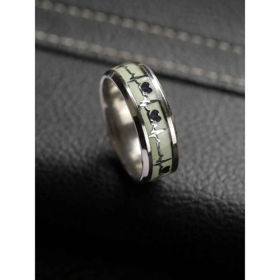 Priyaasi Bold by Priyaasi Heartbeat Silver-Plated Ring for Men