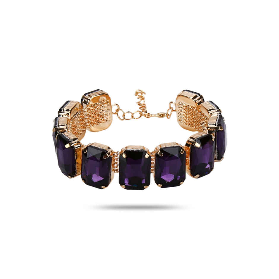 Youbella Jewellery Crystal Bangle Bracelet For Girls And Women (Purple)(Ybbn - 91724)