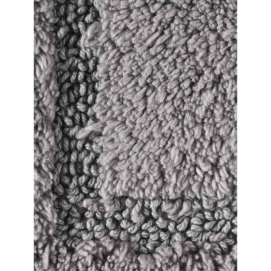 Saral Home Cotton Anti-Slip Bathmat & Contour Set | 45 x 60 cm & 45 x 50 cm | Grey