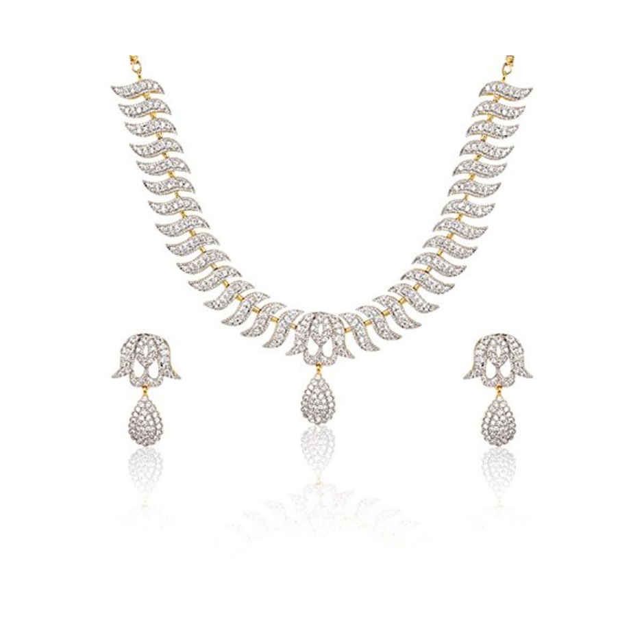 YouBella Latest Traditional Gold Plated and American Diamond Jewellery Set for Women (YBNK - 3082)