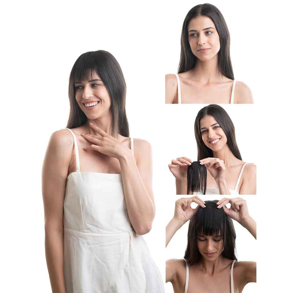 Hair Originals Hair Bangs, Clip-In Fringe Hairpiece For Instant Volume & Style Natural Black