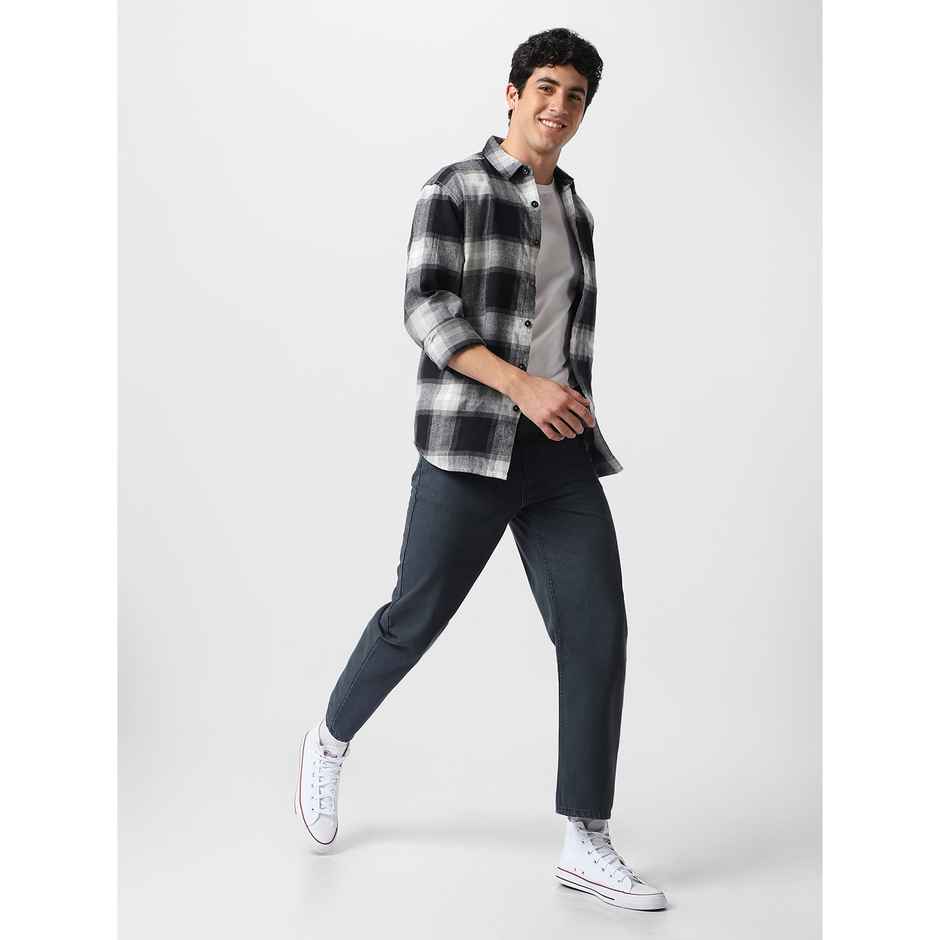 Urbano Fashion Men's Jeans Loose Baggy Fit Washed Non-Stretchable | Grey | 34