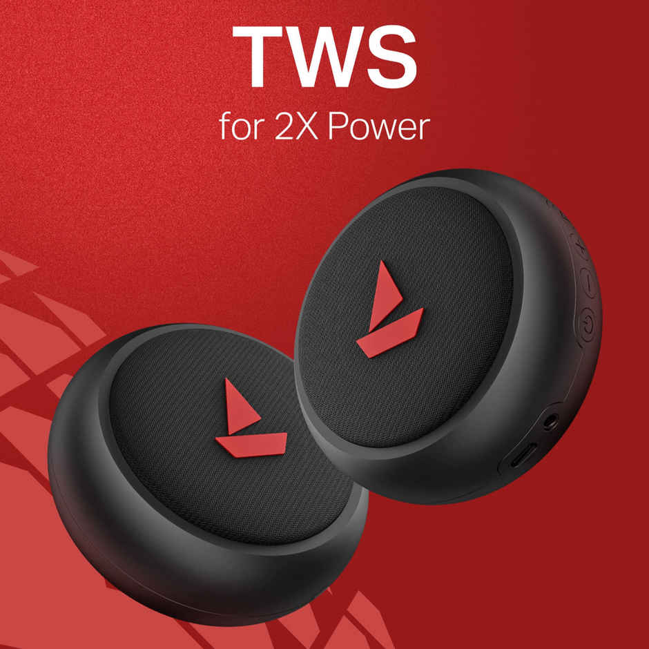 boAt Stone 108 3W boAt Signature Sound | 12H Playback | IPX4 | TWS for 2X Power | Raging Black