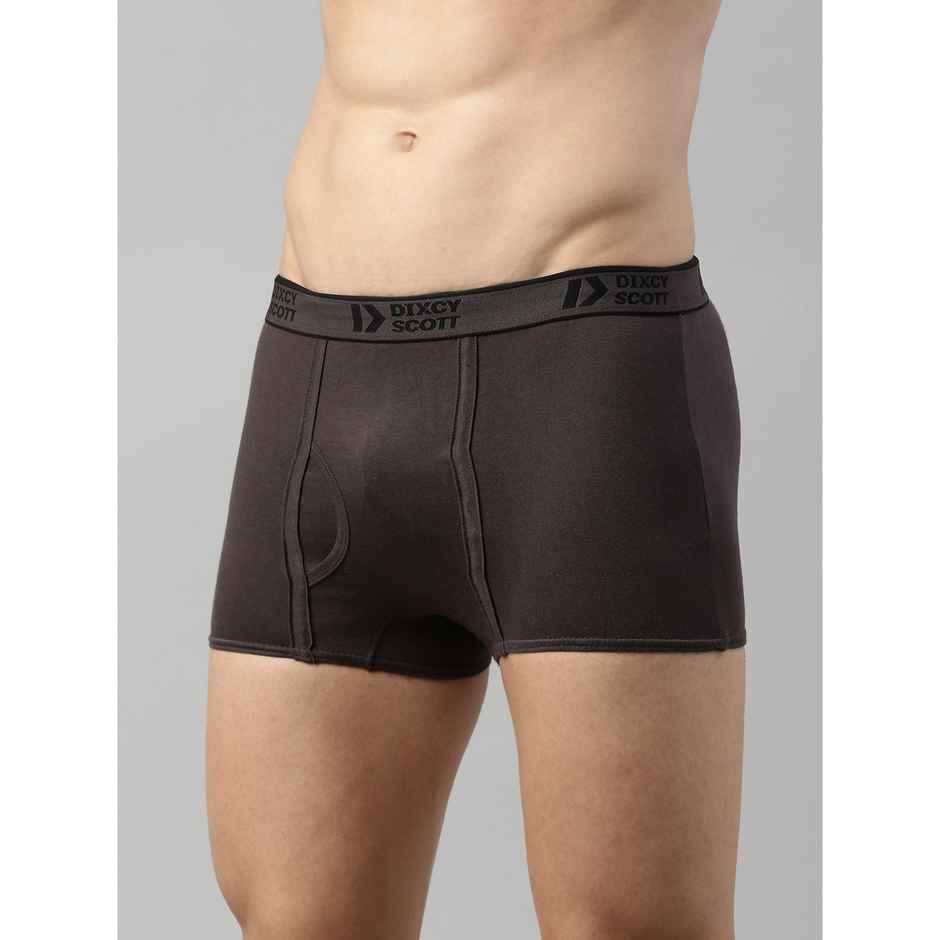 Dixcy Scott Men's Solid 100% Combed Cotton Outer Elastic Waistband Short Trunk | Multicolour - M