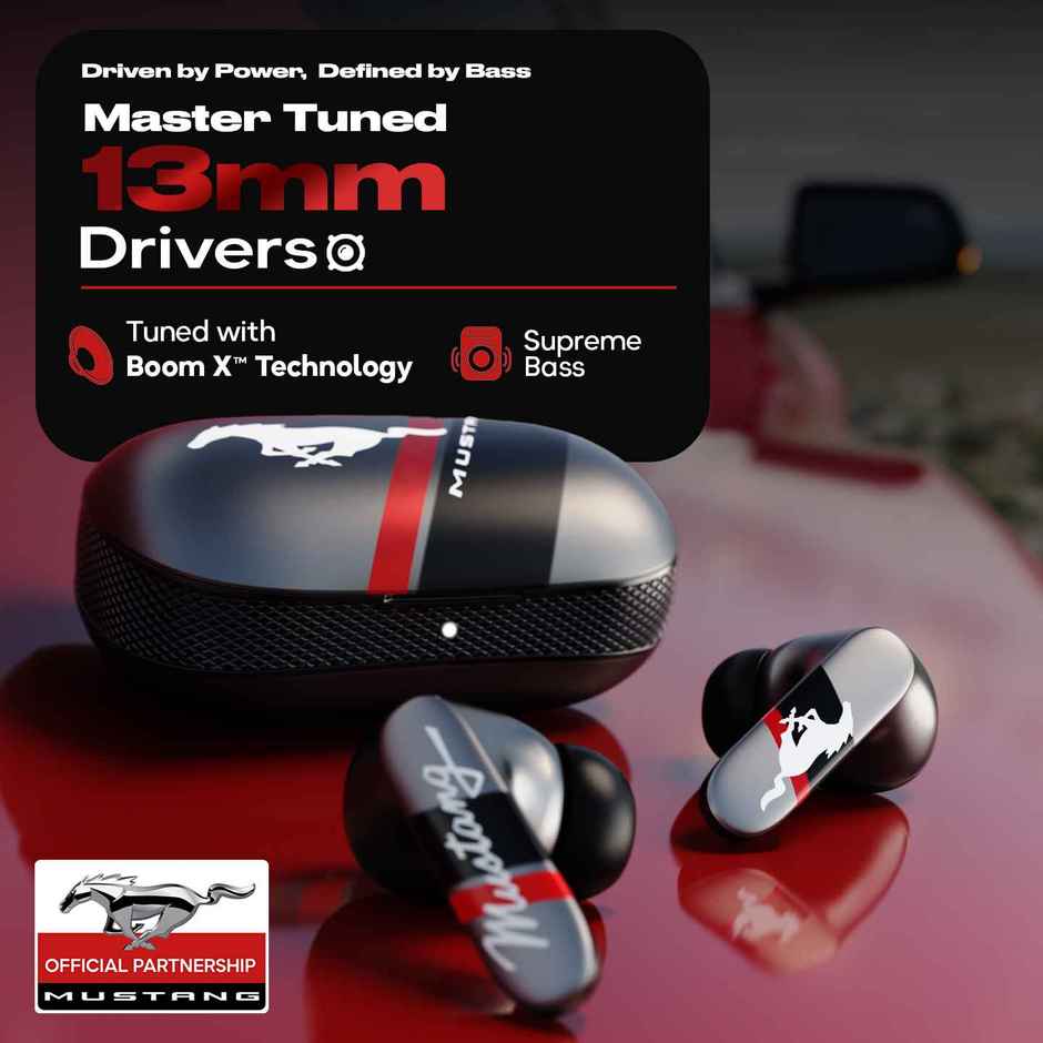 GOBOULT Mustang Dyno | 60Hrs Battery | App Support | Quad Mic ENC | 5.4v Bluetooth | Silver