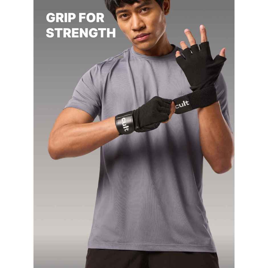 Cult Gym Gloves Small All Black
