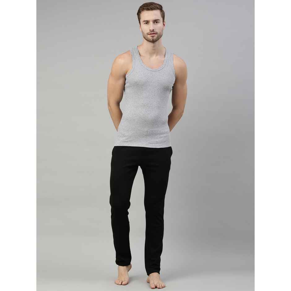 Dixcy Scott Men's Solid 100% Combed Cotton Round Neck Sleeveless Vest | Grey - L