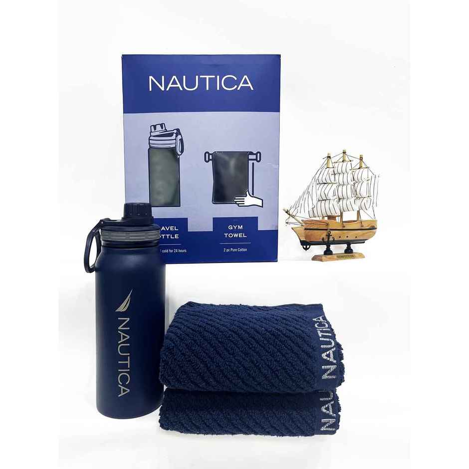 Nautica Triple Layer Insulated Thermos Bottle | Sports Use | Navy | 3 pc