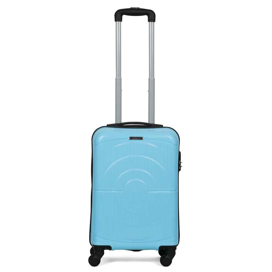 Teakwood Textured PP 32.2 L Retractable Hard Luggage | Astra Cyan - 55 cm