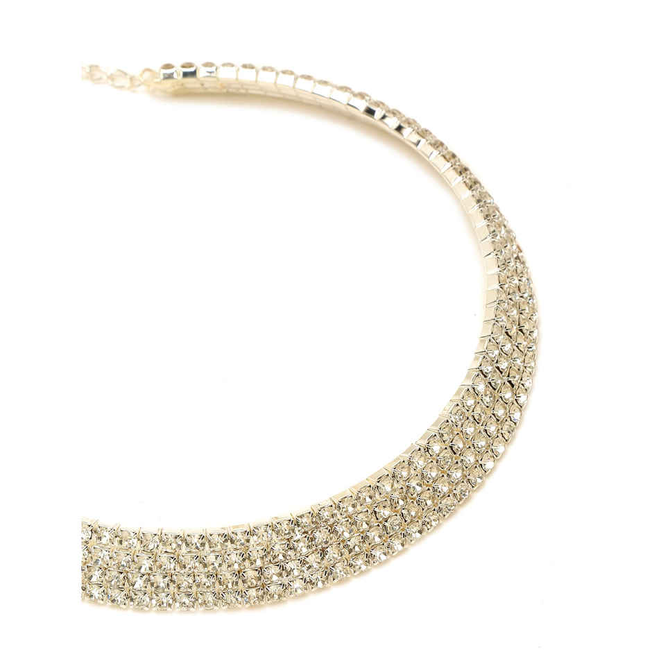 YouBella Stylish Latest Traditional Jewellery Silver Plated Choker Necklace for Women (YBNK - 5502)